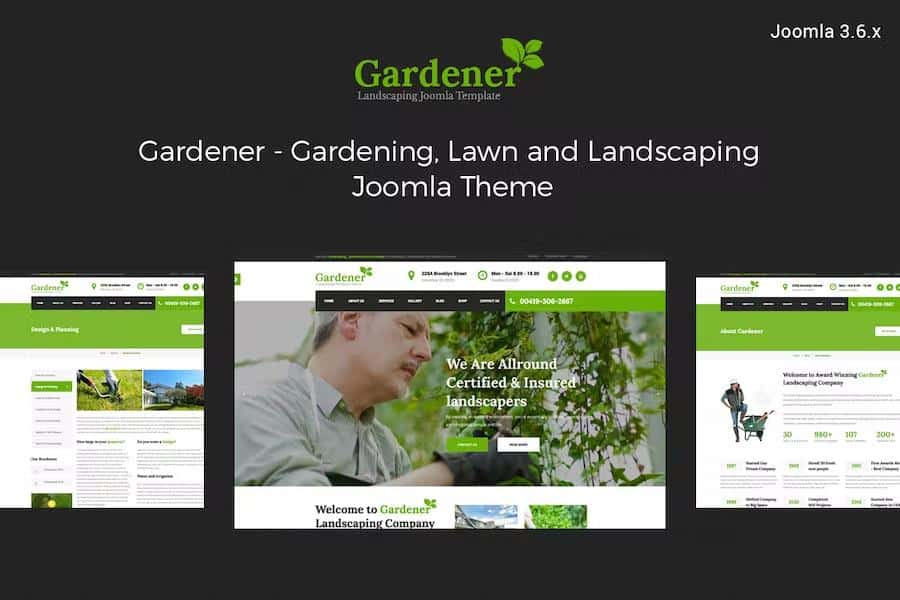 GARDENER – GARDENING, LAWN AND LANDSCAPING JOOMLA THEME
